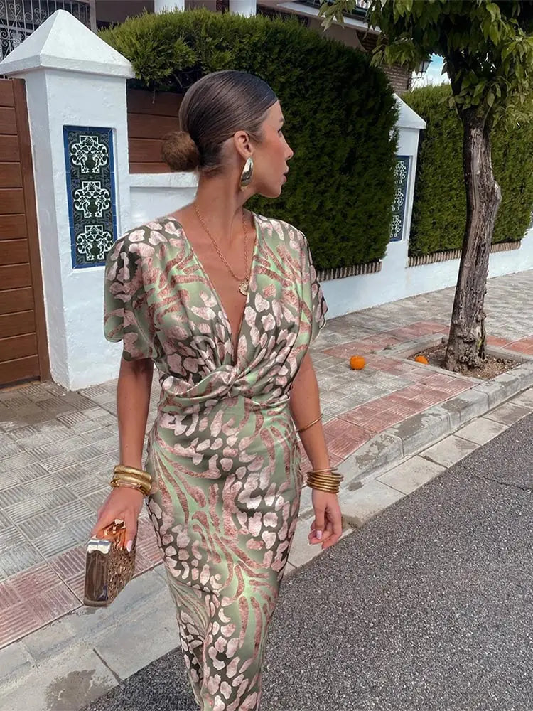Casandra | Copper Midi Dress