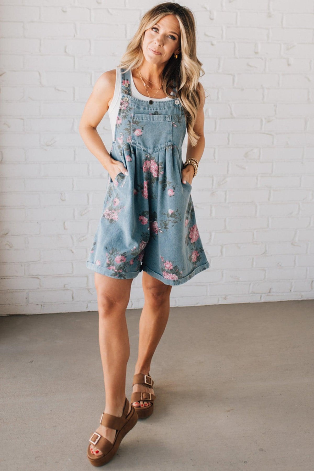 Hannah | Floral Shortalls