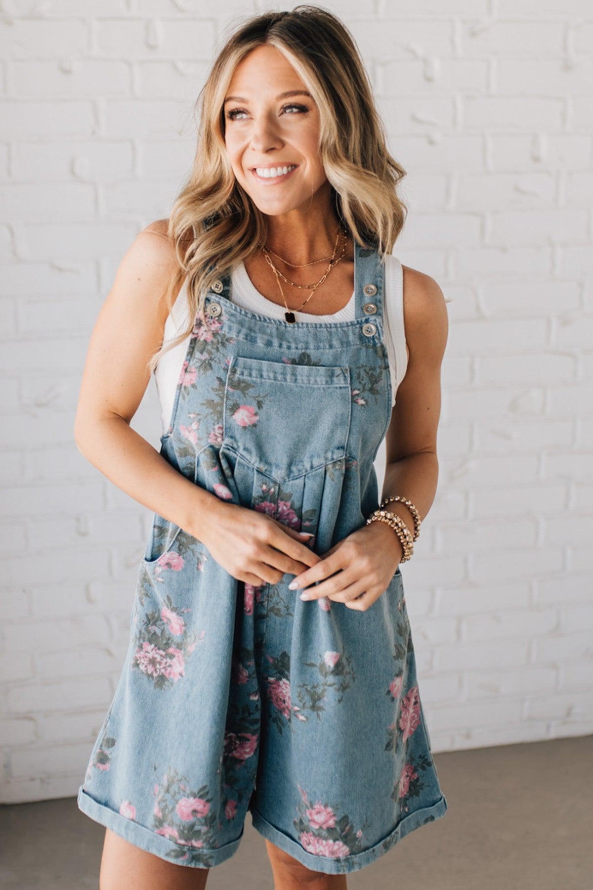 Hannah | Floral Shortalls