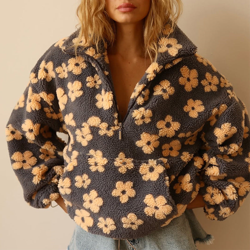 Daisy | Sherpa Floral Sweater