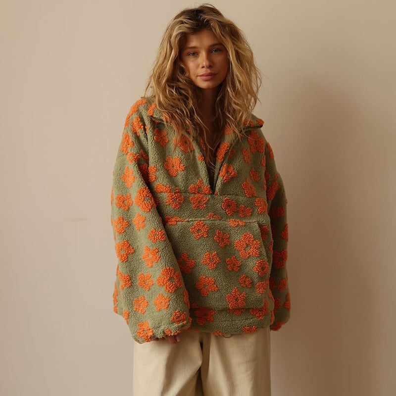 Daisy | Sherpa Floral Sweater
