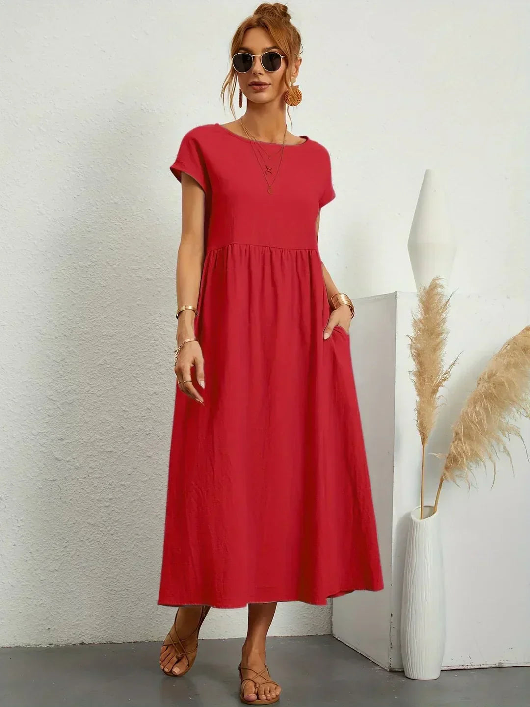 Gabrielle™ | Flowing Midi Dress with Timeless Elegance
