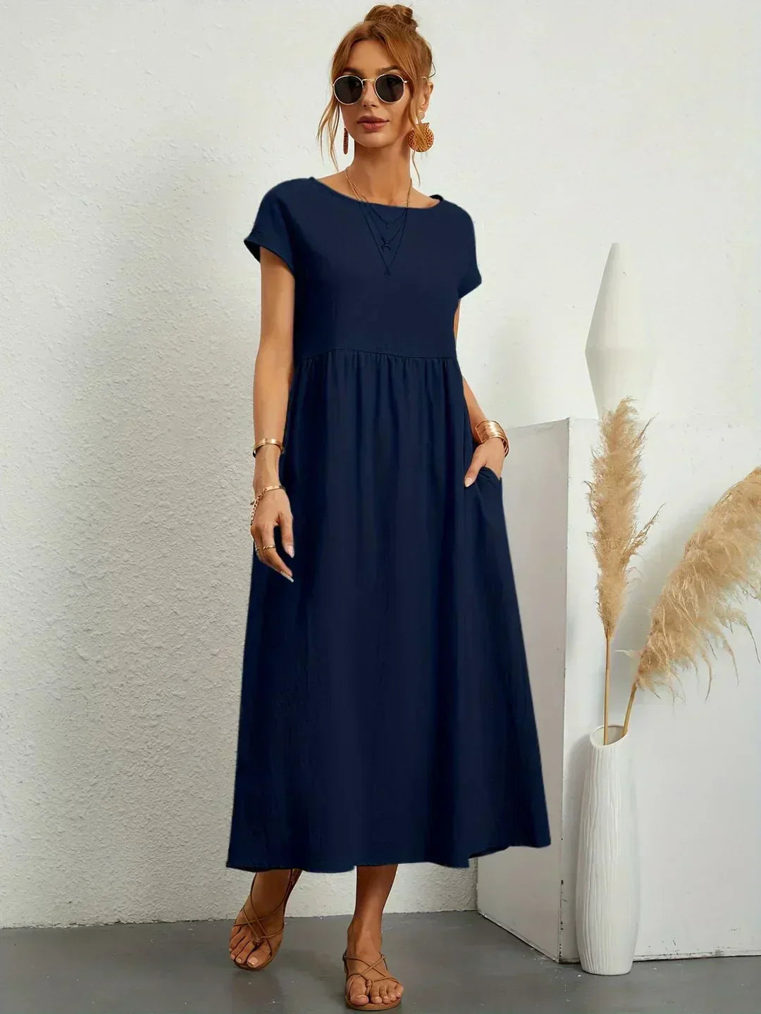 Gabrielle™ | Flowing Midi Dress with Timeless Elegance