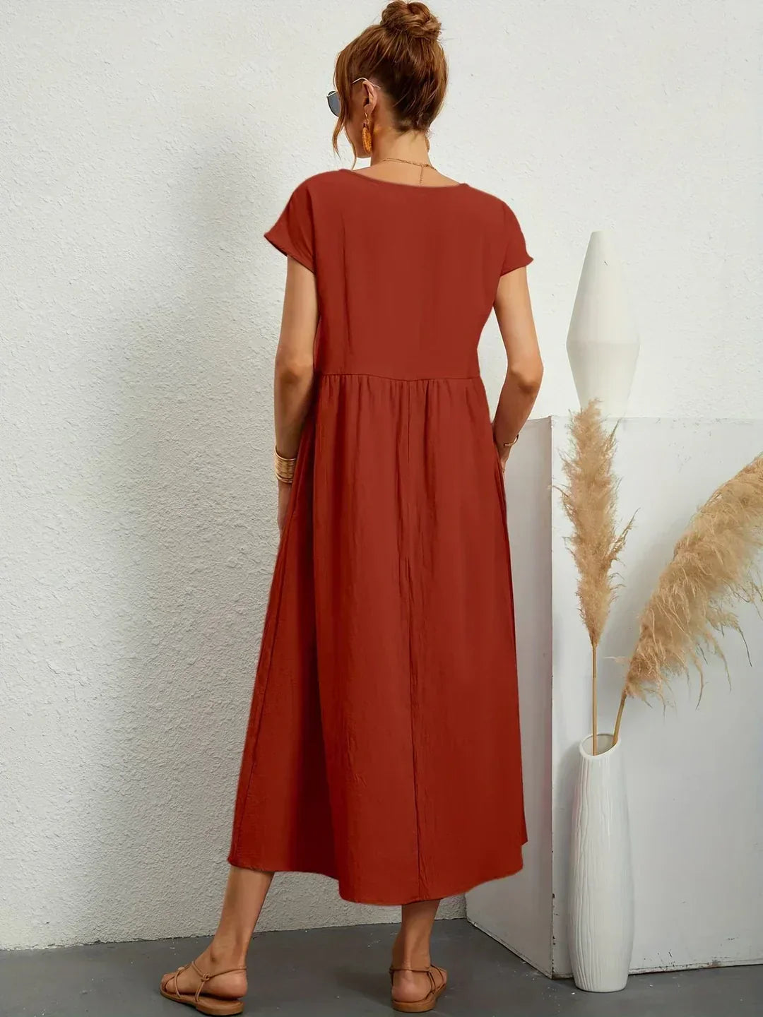 Gabrielle™ | Flowing Midi Dress with Timeless Elegance
