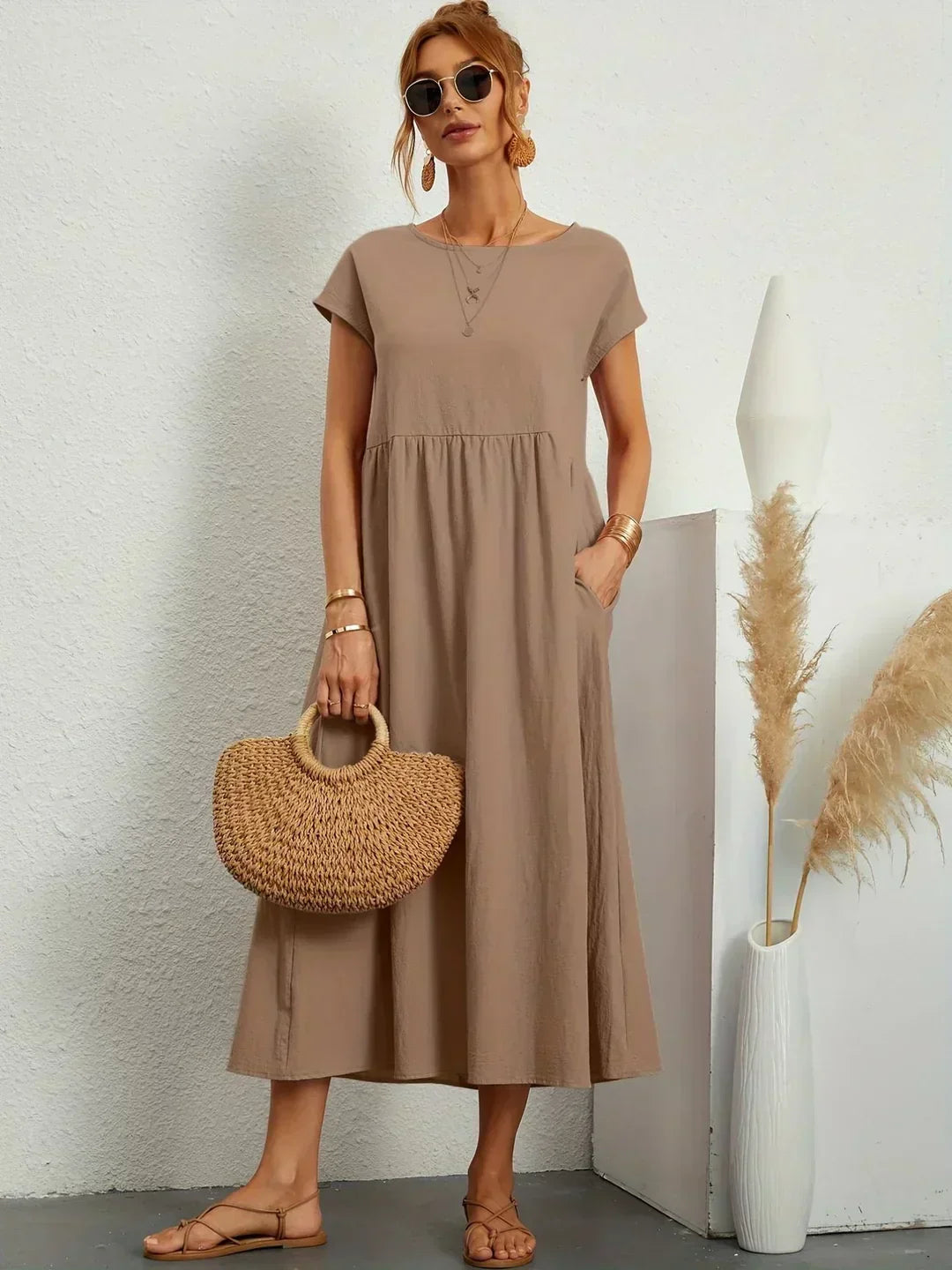 Gabrielle™ | Flowing Midi Dress with Timeless Elegance