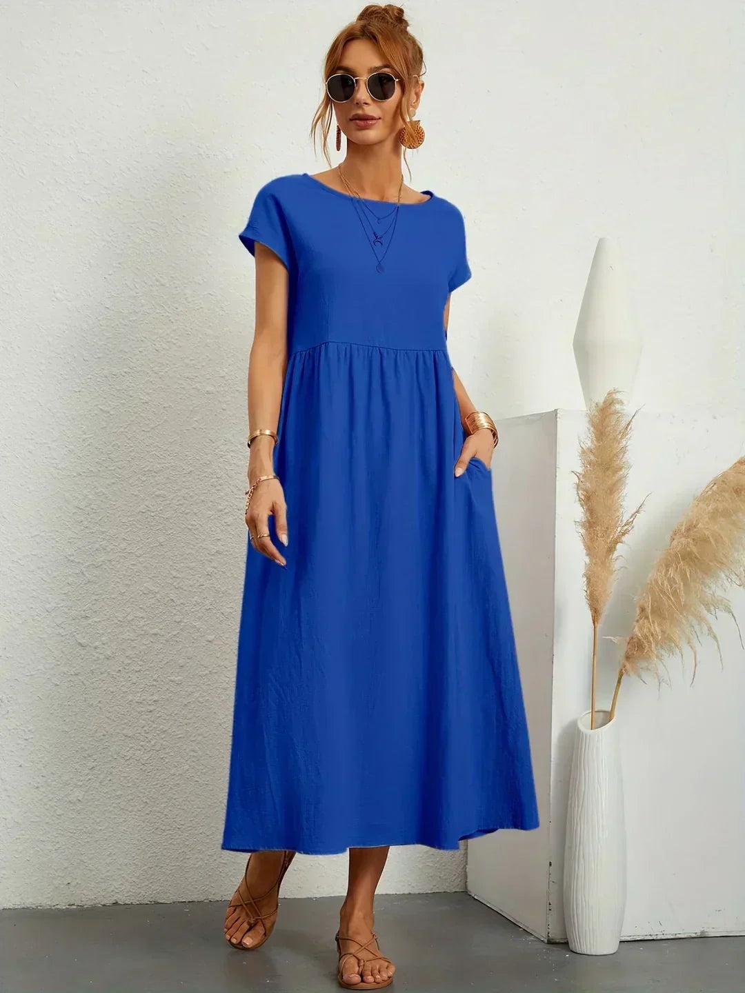 Gabrielle™ | Flowing Midi Dress with Timeless Elegance