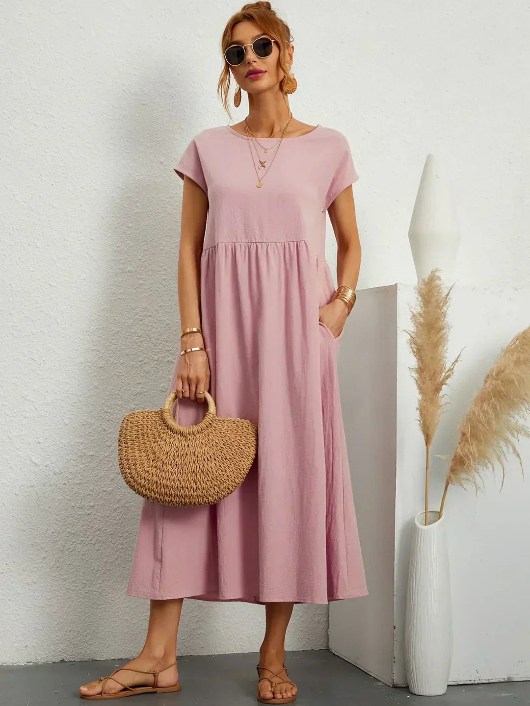 Gabrielle™ | Flowing Midi Dress with Timeless Elegance