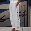 Sherry | Striped Button-Accent Pants