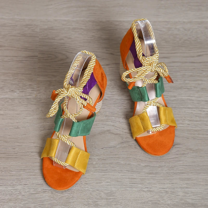 Athena | Woven Chunky Heel Sandals