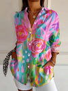 Emily | Colorful Patterned Button-Up Blouse