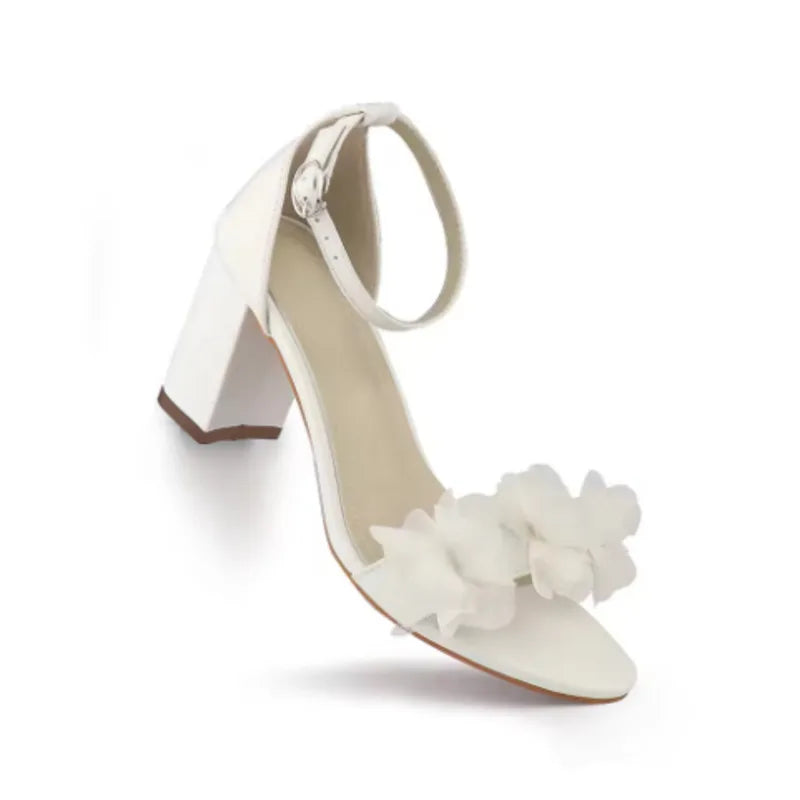 Amara | Floral Open Toe Wedding Heels