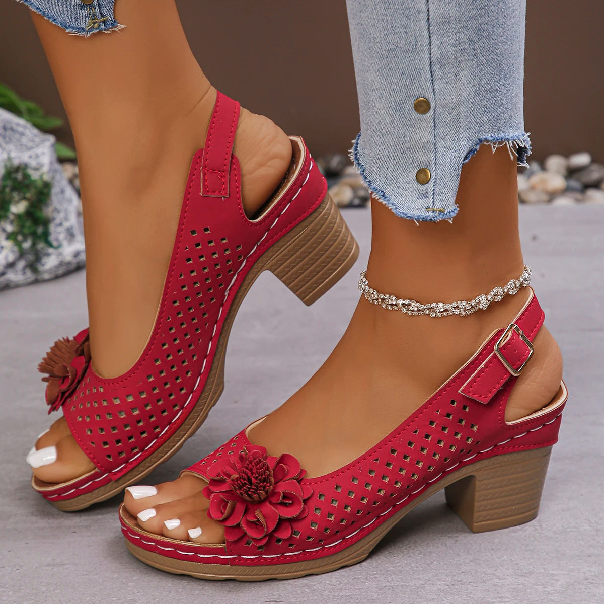 Trisha | Gladiator Wedge Slide Sandals