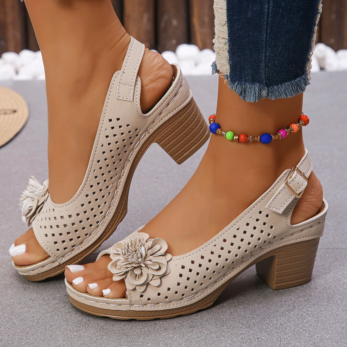Trisha | Gladiator Wedge Slide Sandals