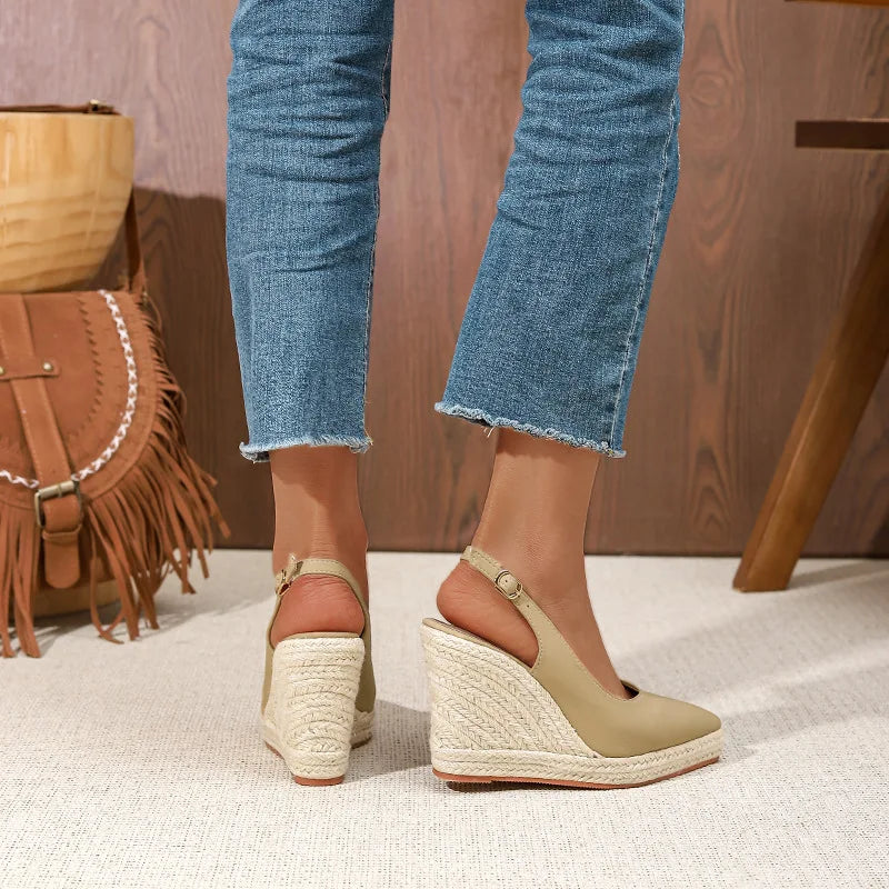 Erin | Pointed Toe Wedge Slingbacks