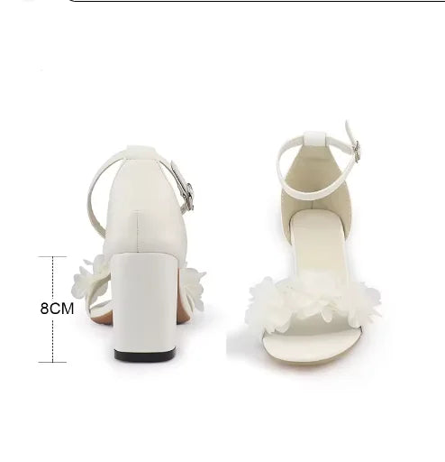 Amara | Floral Open Toe Wedding Heels