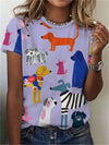Avrille | Stylish T-shirt with Dog Print