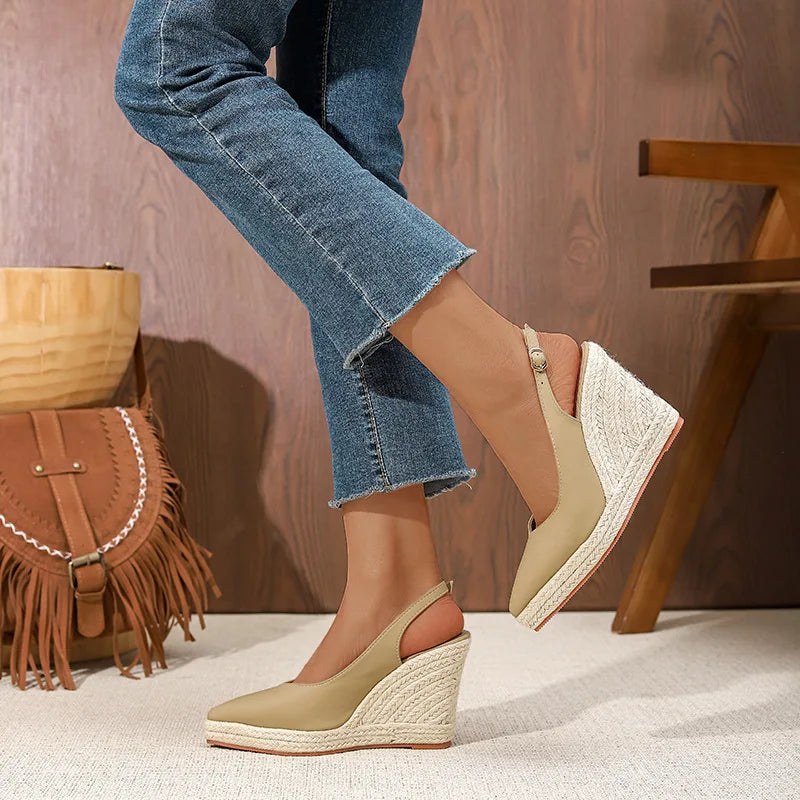 Erin | Pointed Toe Wedge Slingbacks