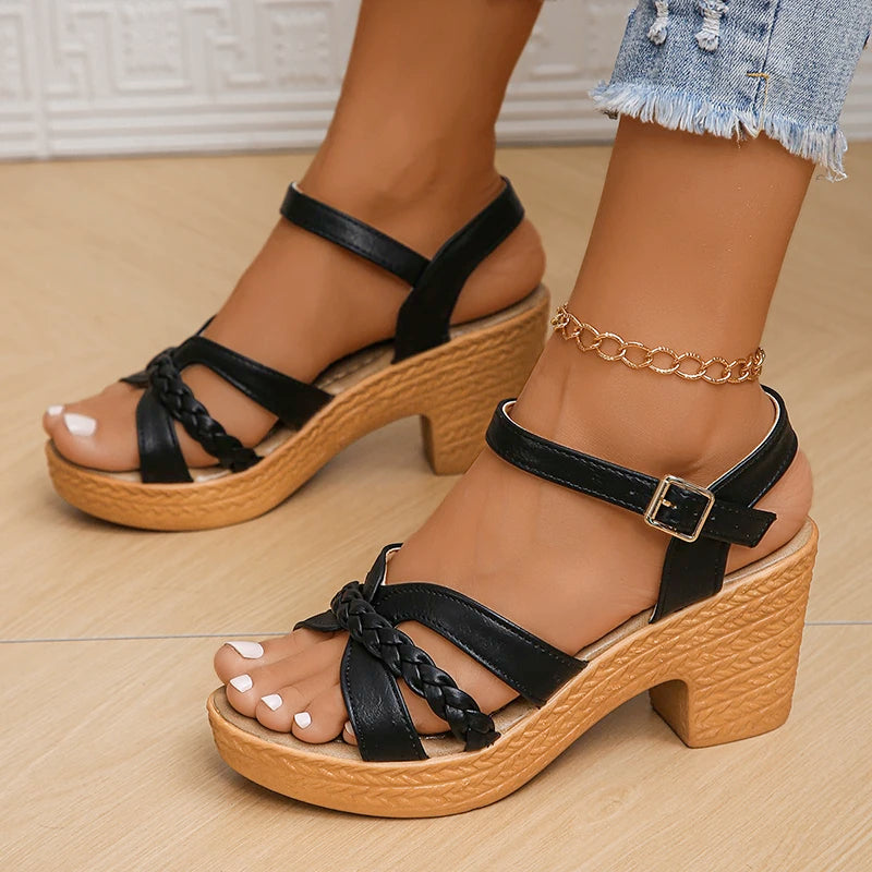 Brenda | Braided Platform Gladiator Sandals