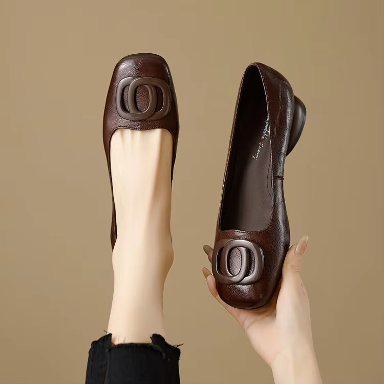 Mina | Opium Leather Flats