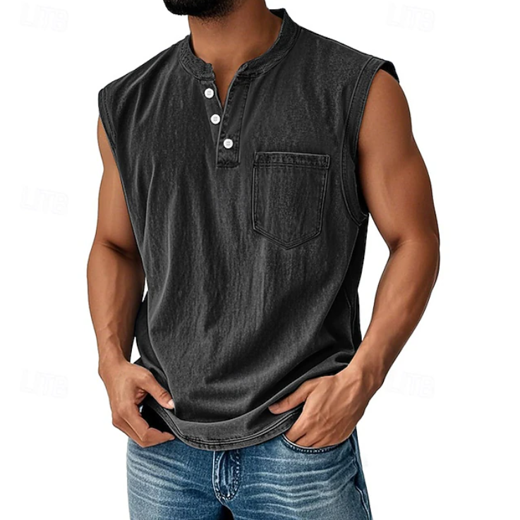 Tony | Casual Sleeveless Vintage Style Shirt