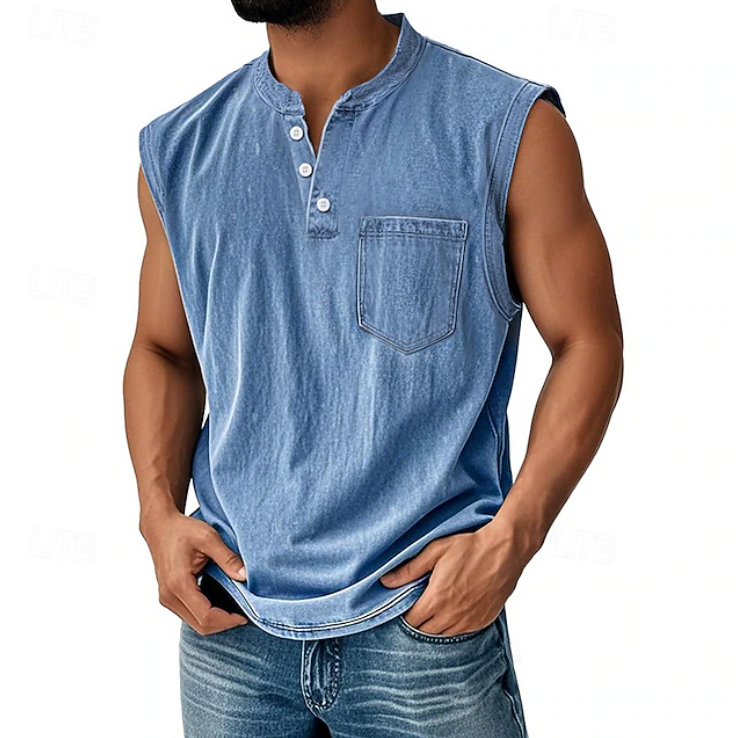 Tony | Casual Sleeveless Vintage Style Shirt