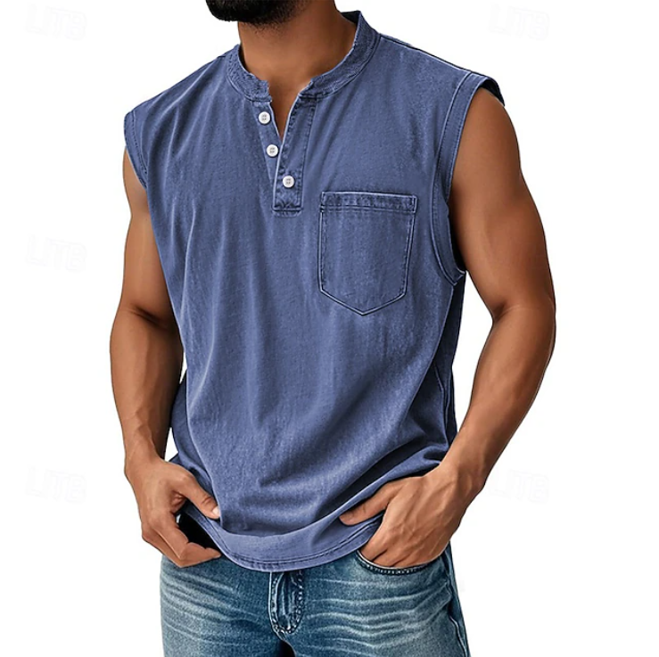 Tony | Casual Sleeveless Vintage Style Shirt