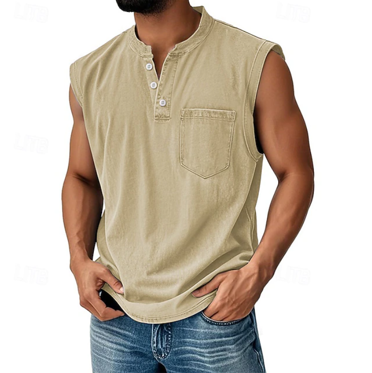 Tony | Casual Sleeveless Vintage Style Shirt