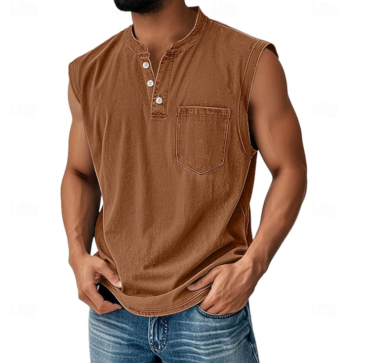 Tony | Casual Sleeveless Vintage Style Shirt