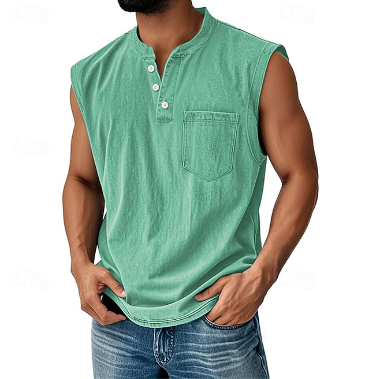 Tony | Casual Sleeveless Vintage Style Shirt