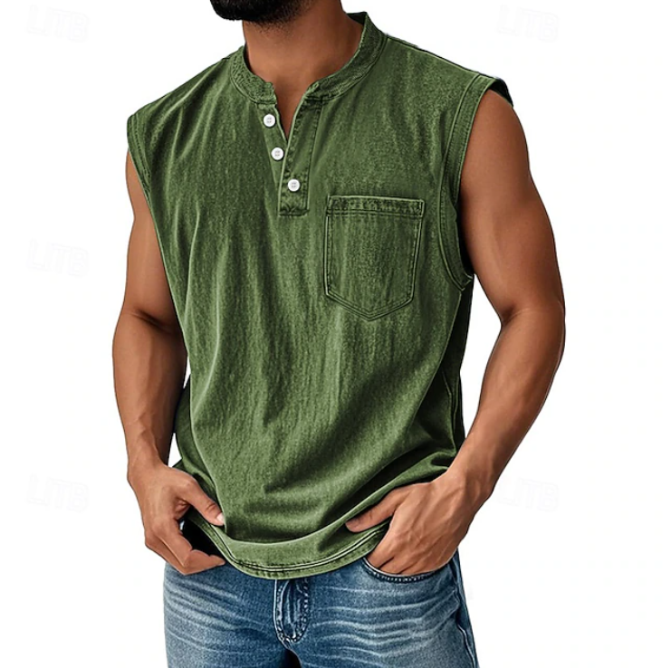 Tony | Casual Sleeveless Vintage Style Shirt