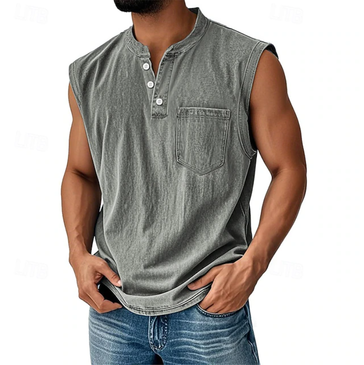 Tony | Casual Sleeveless Vintage Style Shirt