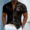 Henry | Short Sleeve Button Geometric Shirt
