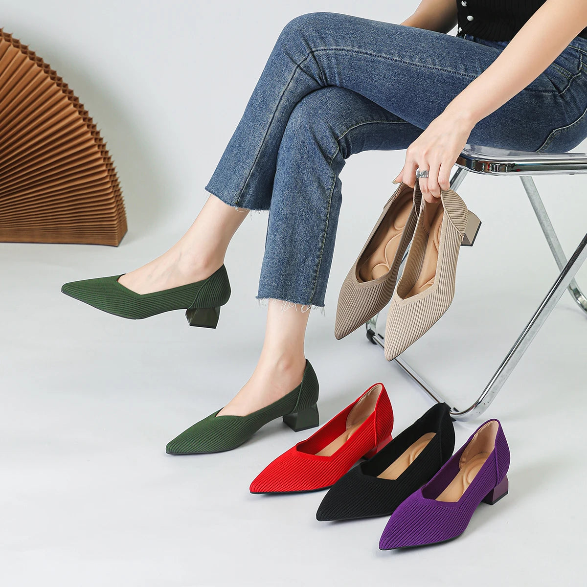 Betsy | Pointed Toe Block Heels