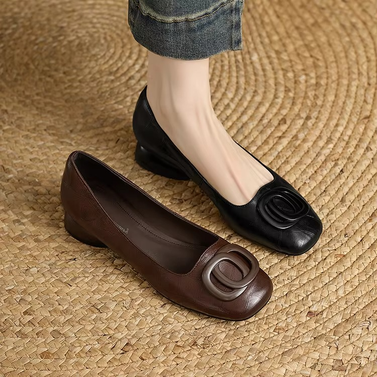 Mina | Opium Leather Flats