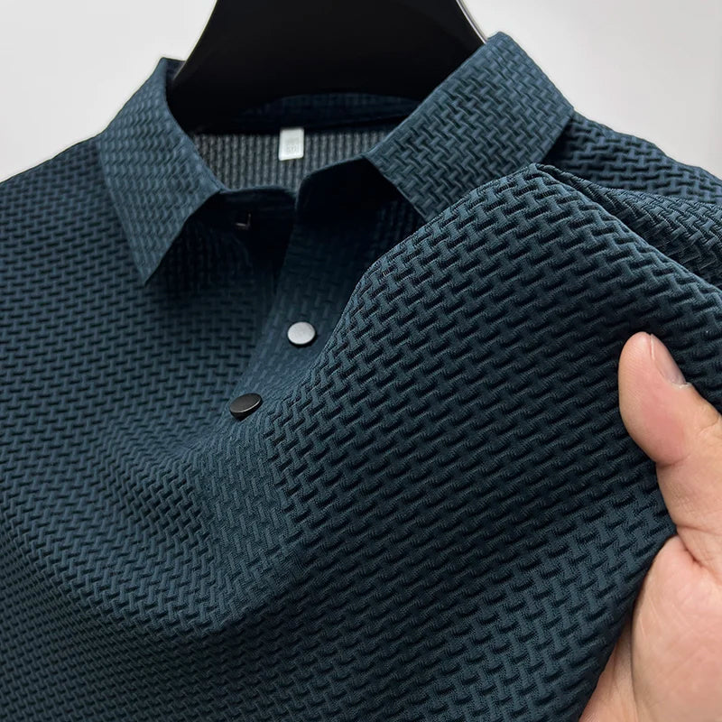Alfie | Modern Textured Basketweave Polo Shirt