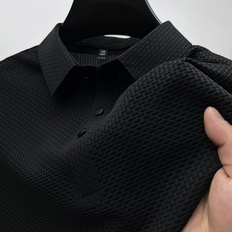 Alfie | Modern Textured Basketweave Polo Shirt