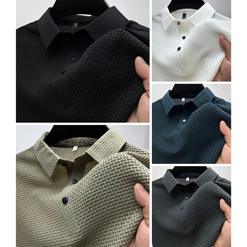 Alfie | Modern Textured Basketweave Polo Shirt