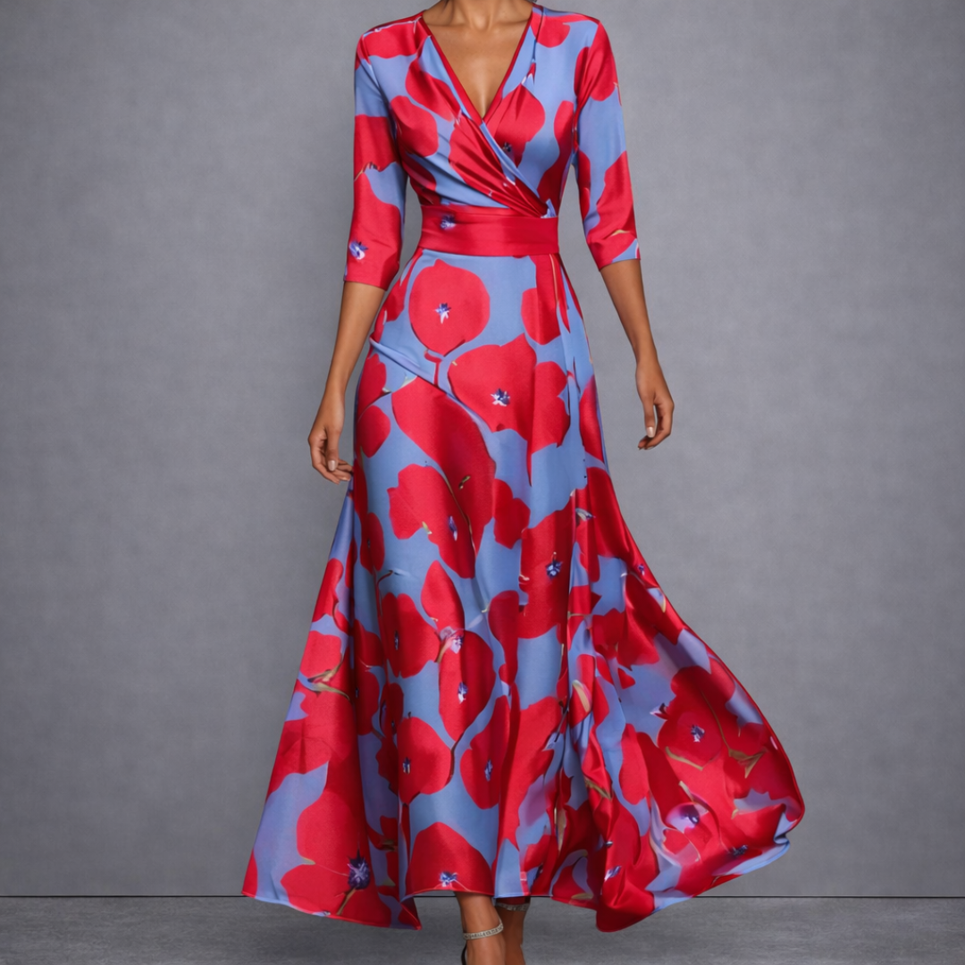 Colleen | Sculpting Floral Maxi Dress for Elegant Confidence
