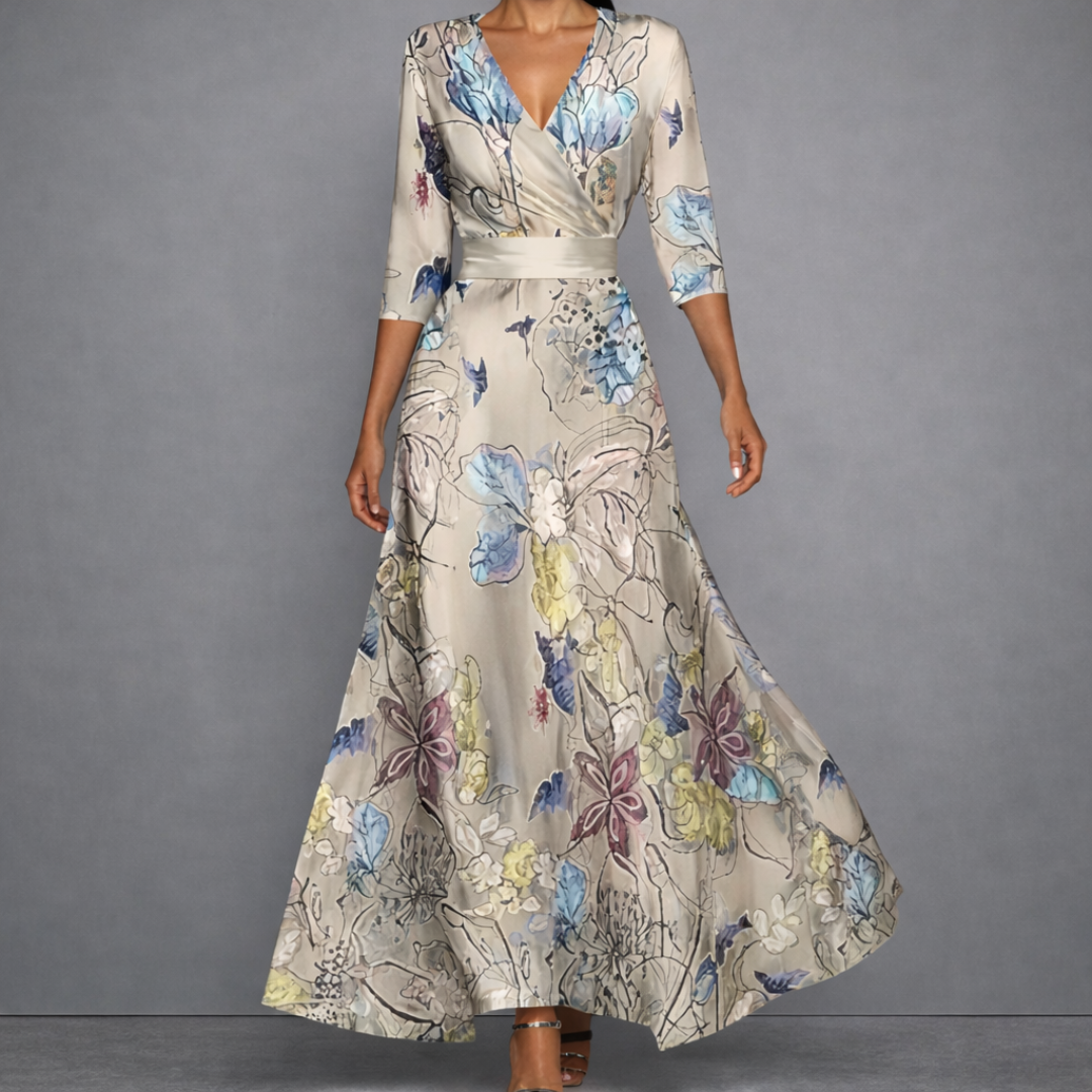 Colleen | Sculpting Floral Maxi Dress for Elegant Confidence