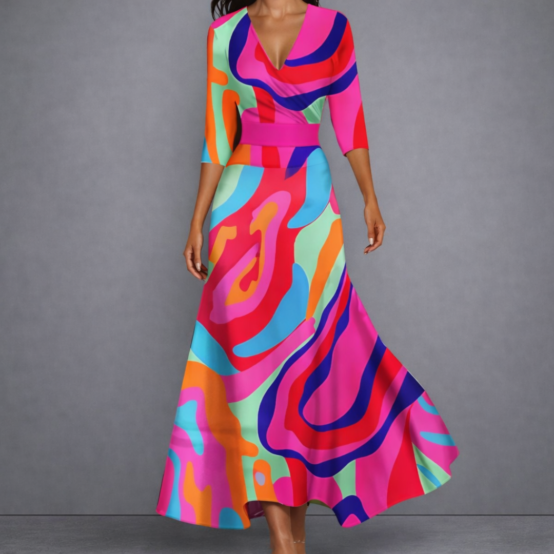 Colleen | Sculpting Floral Maxi Dress for Elegant Confidence