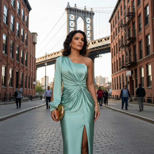 Camila | One-shoulder satin dress