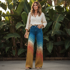 Audrey | Elegant Retro Zigzag Pants