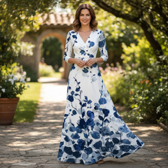 Colleen | Sculpting Floral Maxi Dress for Elegant Confidence