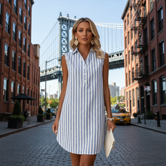 Chloe | Striped Shirt Dress