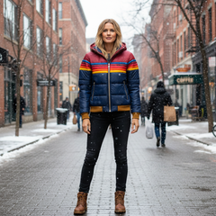 Ivy  | Zip-Up Jacket with Rainbow Stripes