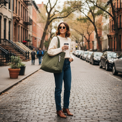 Tilda | Ribbed Tote Bag with Cord Detail