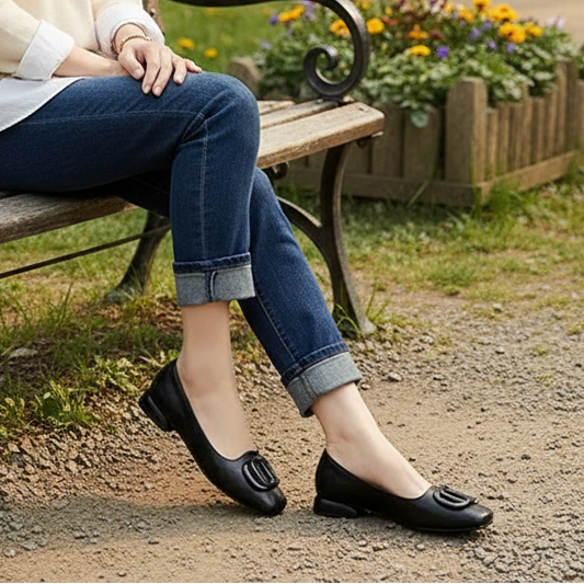 Mina | Opium Leather Flats