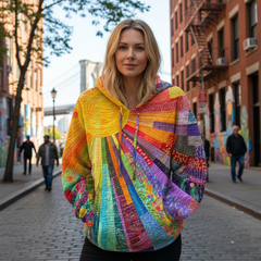 Laura | Bohemian Multicolor Patchwork Hoodie