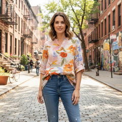 Anny | Floral Button-Down Blouse