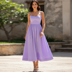 Yvonne | Elegant A-Line Graduation Midi Dress